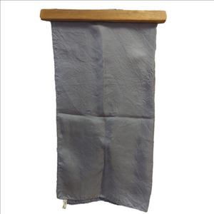 🩶 Italian Silk Gentlemen's Handkerchief pocket Silver 17" hand sewn rolled